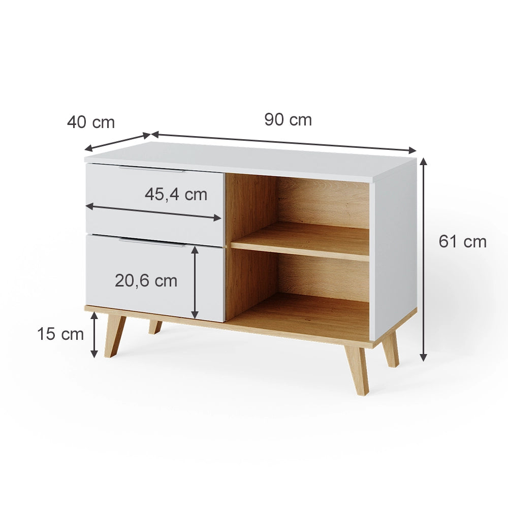 Vicco Cassettiera per camera da letto Bianco 40 x 61 cm