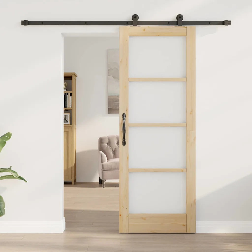 Porta scorrevole ORKDAL Naturale e Nero 73,5 x 198,5 cm 3332015