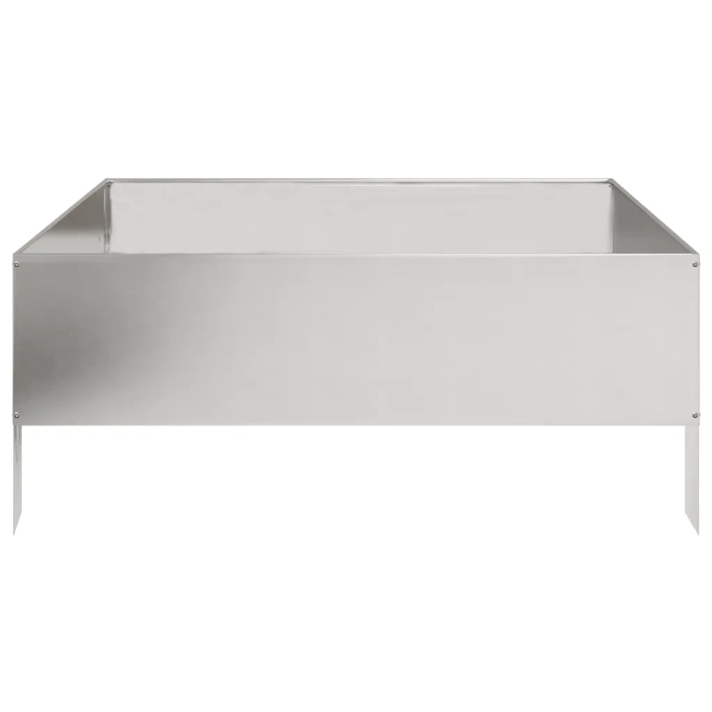 Fioriera Rialzata da Giardino-Vaso da Esterno-Fioriera Elevata 100x100x25 cm in Acciaio Inox