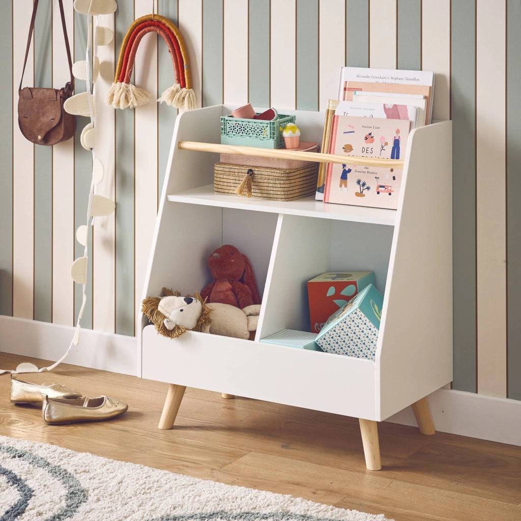 Contenitore per bambini, 2 scomparti, bianco