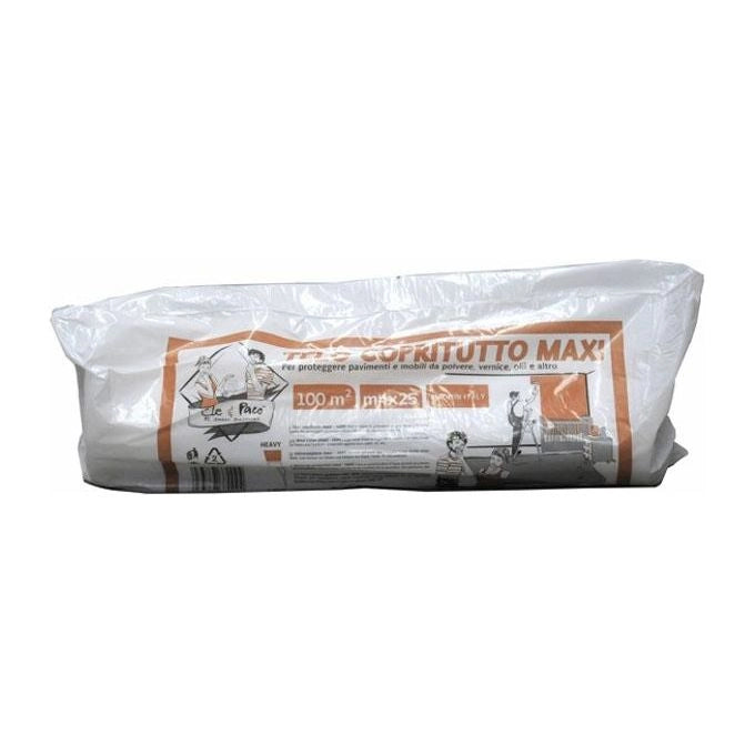 Pacho Telo Copritutto Trasparente HDPE 25m x 4m Mono Splituso