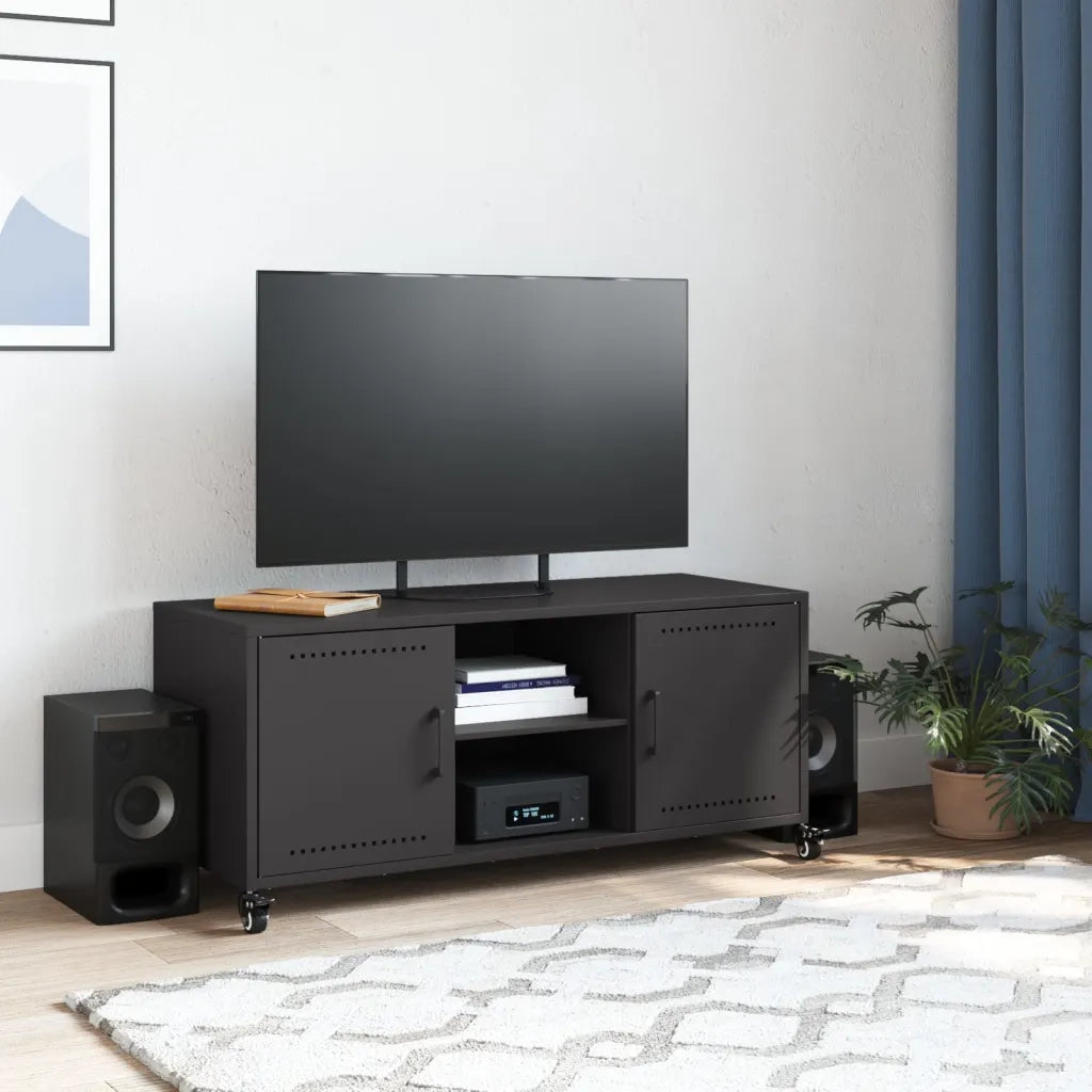 vidaXL Mobile TV Nero 100,5x39x43,5 cm in Acciaio