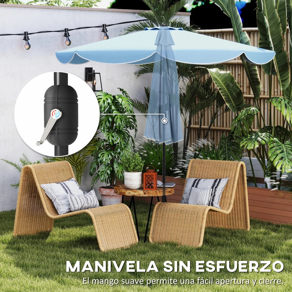 Ombrellone da Giardino ¨C zephmum ¨C 3 Posizioni Regolabili, ?270 cm, Azzurro