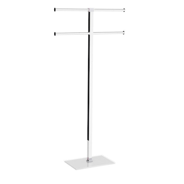 Piantana portasciugamani acciaio inox e resine termoplastiche serie Rainbow Gedy RA31 Bianco Trasparente