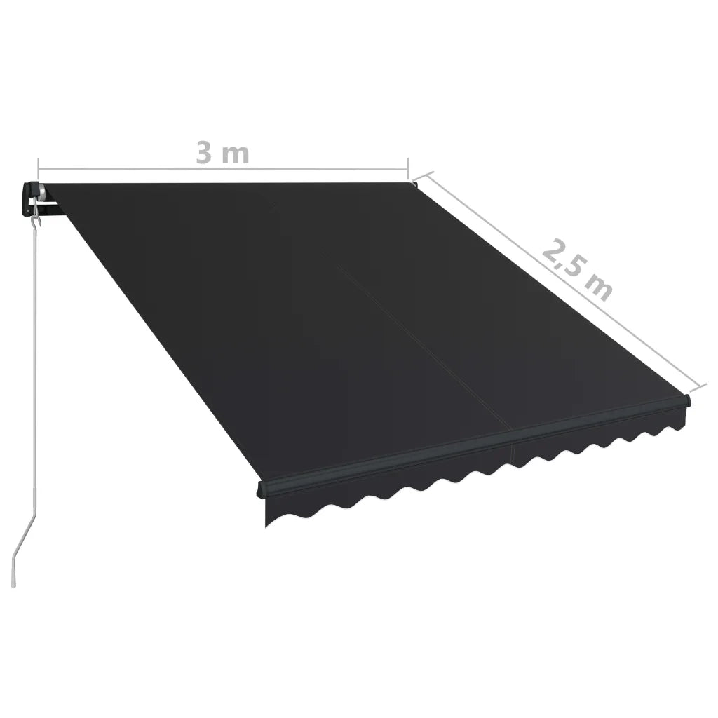 Tenda da Sole Retrattile Manuale-Tenda parasole per Patio 300x250 cm Antracite