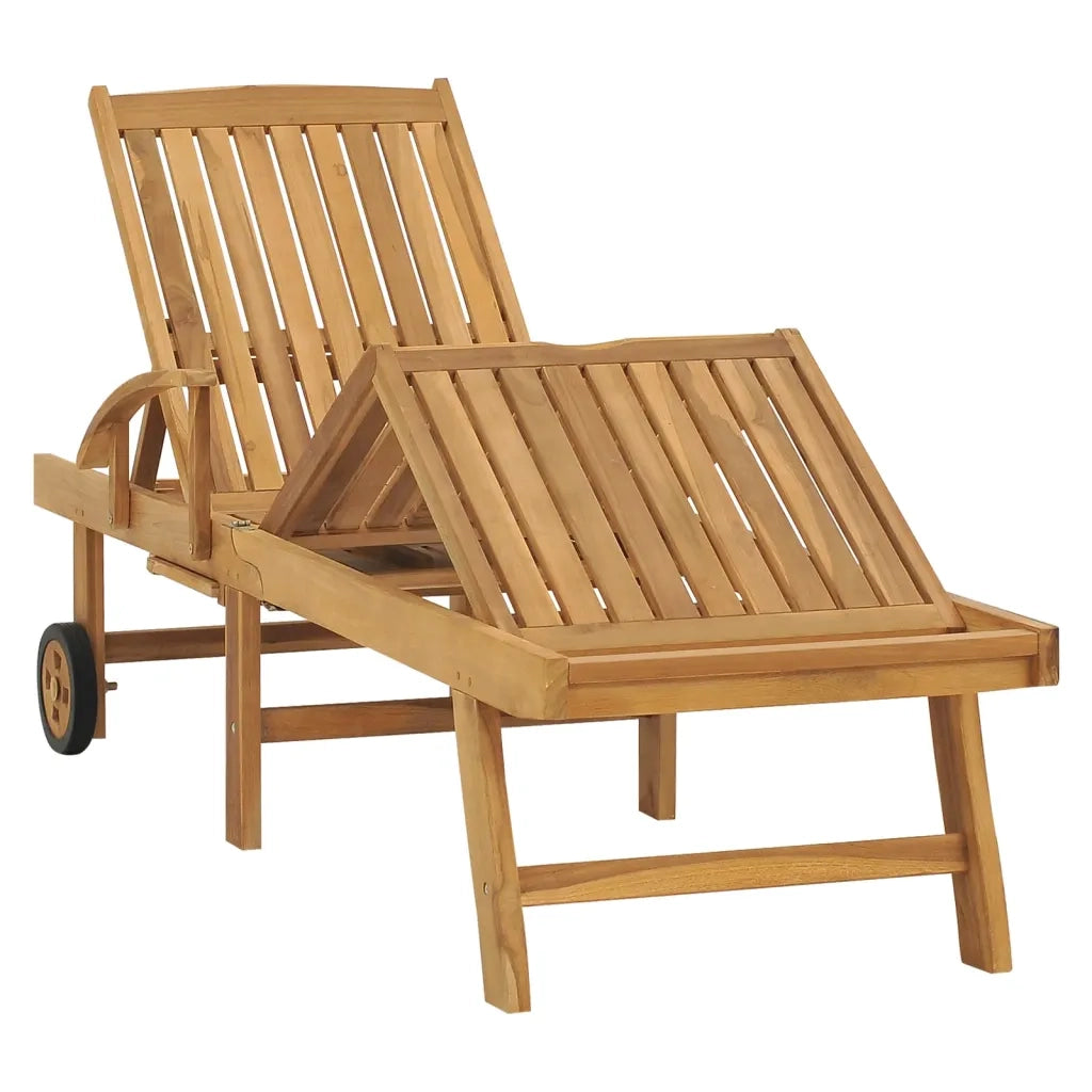 Lettino Prendisole in Legno Massello di Teak 48015