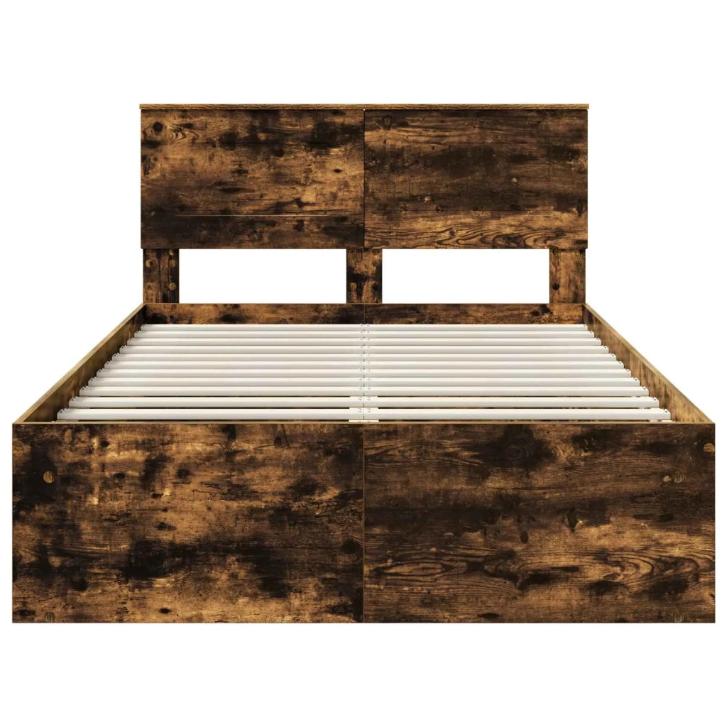 Struttura del letto Rovere fumé 135 x 190 cm Legno multistrato