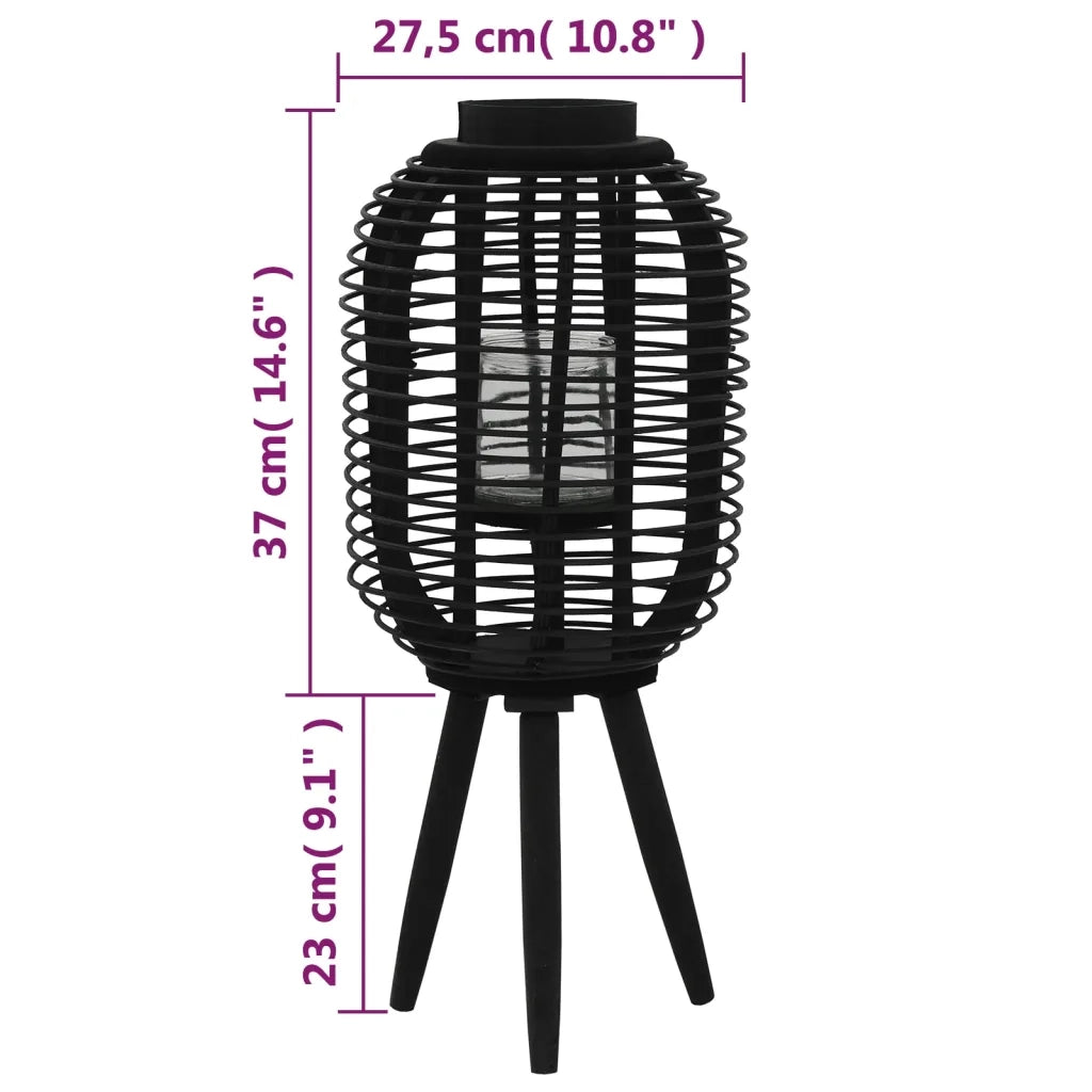 Supporto per Lanterna da Tavolo in BambÃ¹ Nero cod mxl 61549