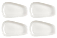 Set 4 Piatti Trapezio 35x23x2 cm in Porcellana Allluminica Kaleidos Aluxina Bianchi