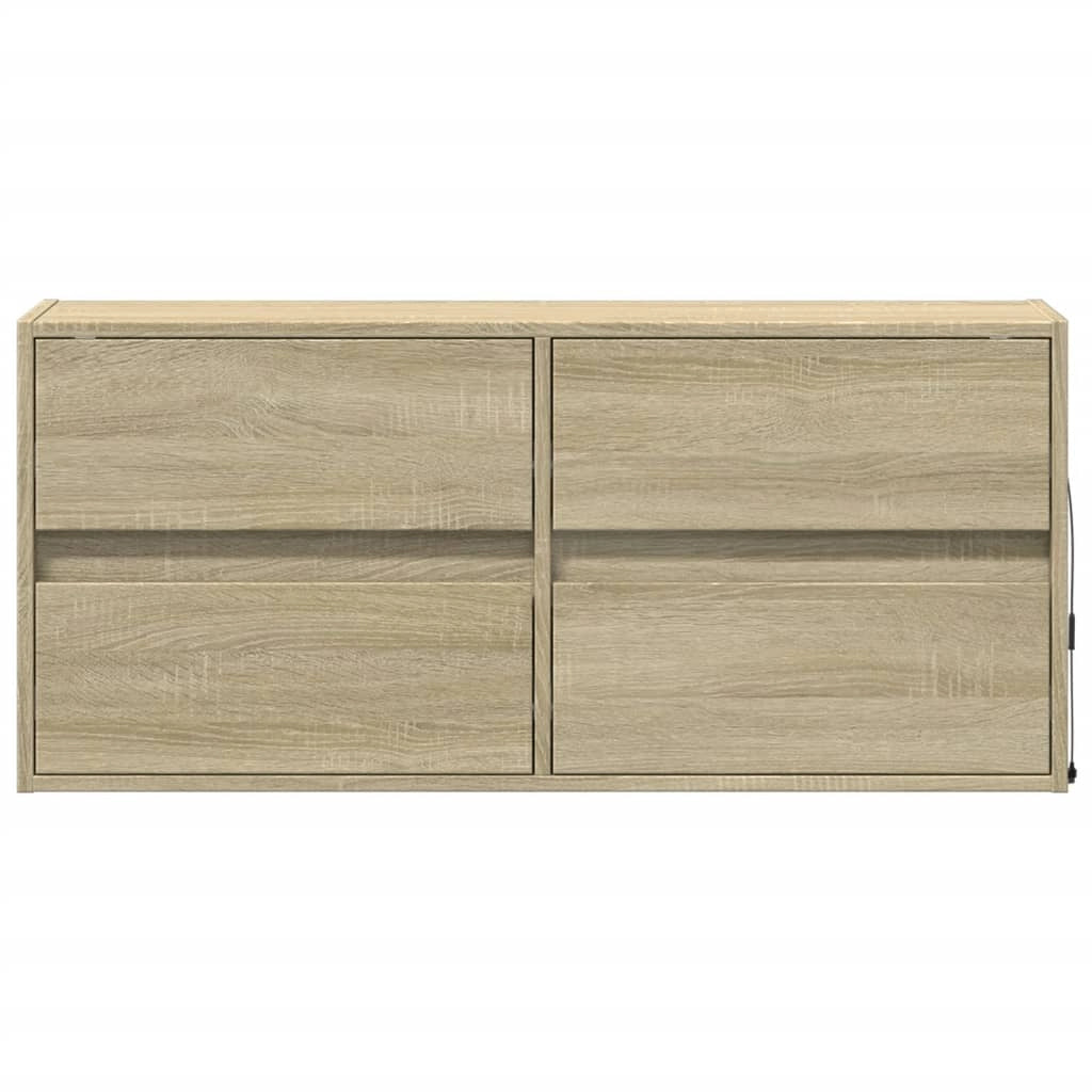Mobile TV multimediale scaffale TV credenza mobile TV sala da pranzo soggiorno camera da letto a parete con luci LED rovere Sonoma 100 x 31 x 45 cm marrone 02_0028003