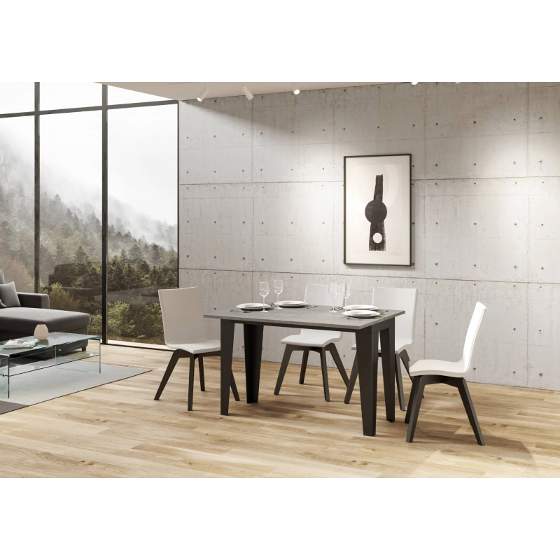 Tavolo apribile 120x45/90 cm Flame Double telaio Antracite - Cemento