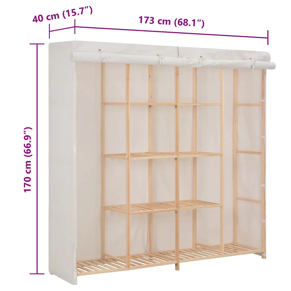 Armadio Bianco 173x40x170 cm in Tessuto CFW1343985