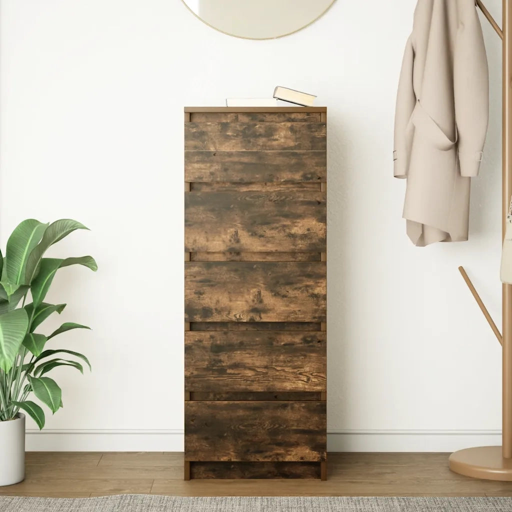 Credenza con Cassetti-Buffet-Armadio da cucina Rovere Fumo 37,5x35x99 cm in Truciolato