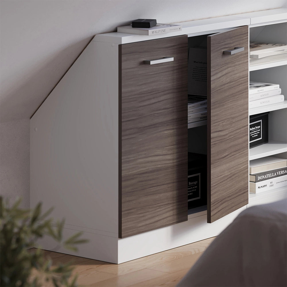 Mobile sottotetto Rion Grigio nobile/Bianco con 2 porte Vicco