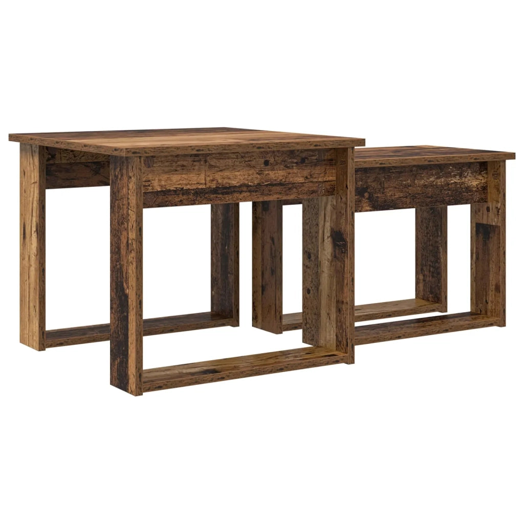Set di 2 pz Tavolini da salotto | Tavolino da caff¨¨ | Tavolino da Soggiorno Legno vecchio Legno multistrato