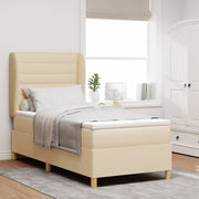 Letto a Molle con Materasso  Crema 90x190 cm Tessuto