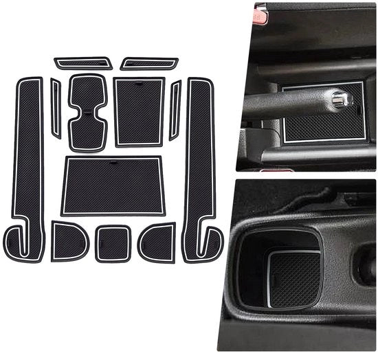 Materassini antiscivolo in gomma compatibili con Suzuki Swift Sport/Hybrid 2017-2022, materassini antiscivolo per supporto braccio materassini antiscivolo per becher, decorazione interna dell'auto, 12 pezzi