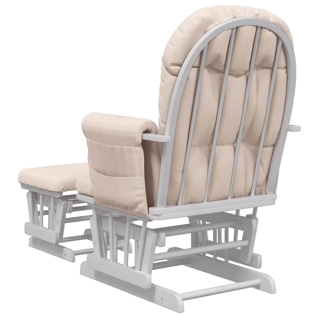 Poltrona | Sedia Relax Glider con Sgabello Rosa Chiaro in Tessuto