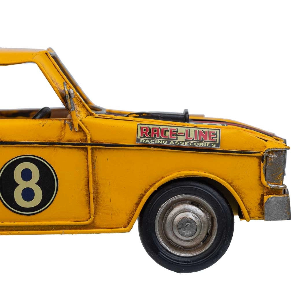 Auto in metallo giallo 27x12,5x9,5h