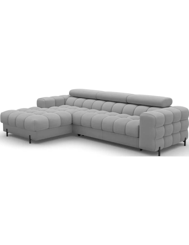 Divano ad angolo sinistro convertibile Grigio scuro mélange comfort premium 285x99x181cm FILTRO