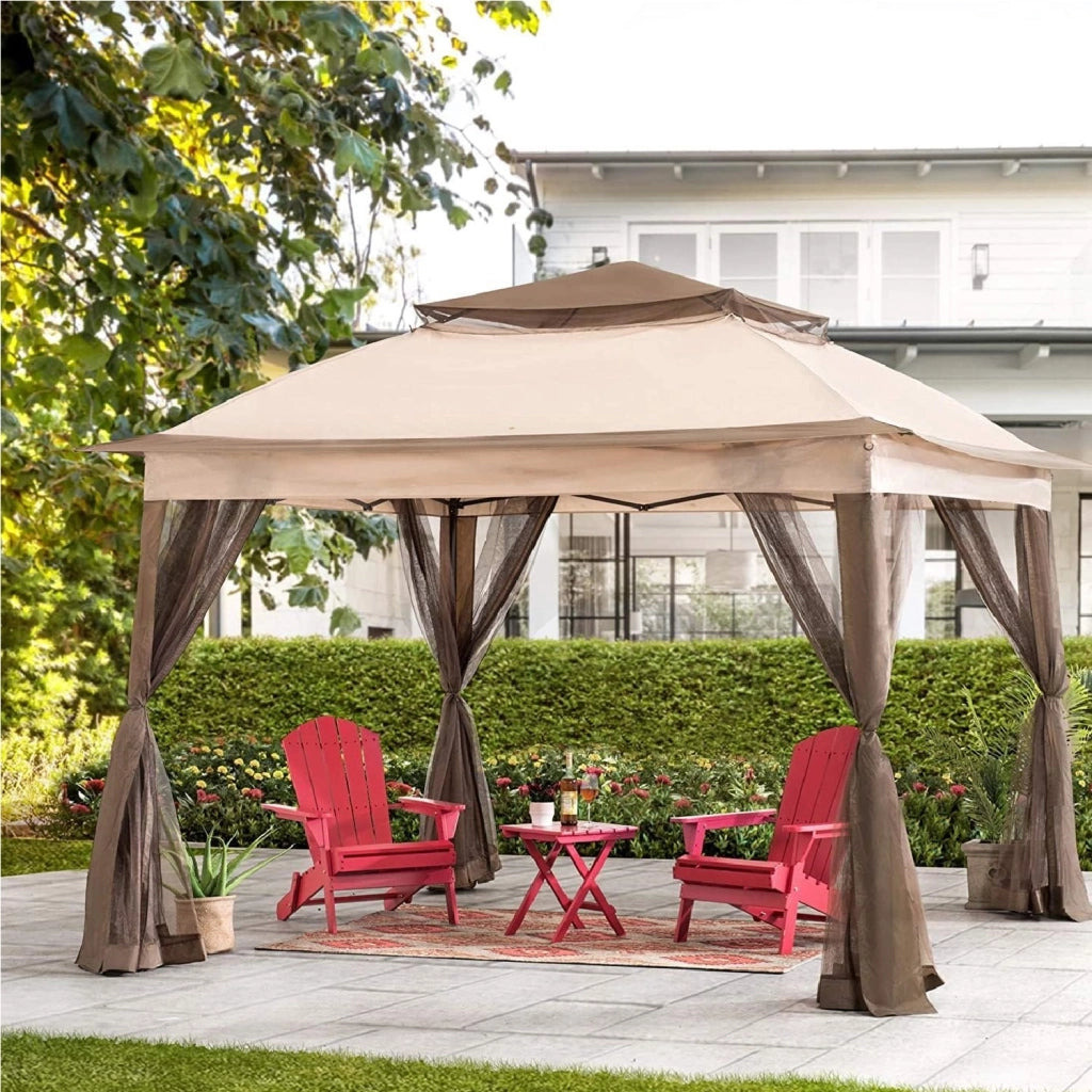Gazebo da Giardino Pieghevole 3x3 con Zanzariere, Air Vent e Borsa per trasporto
