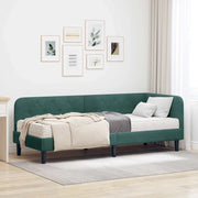 Cornice del letto ad angolo Verde Scuro 80 x 200 cm Velluto 3394136