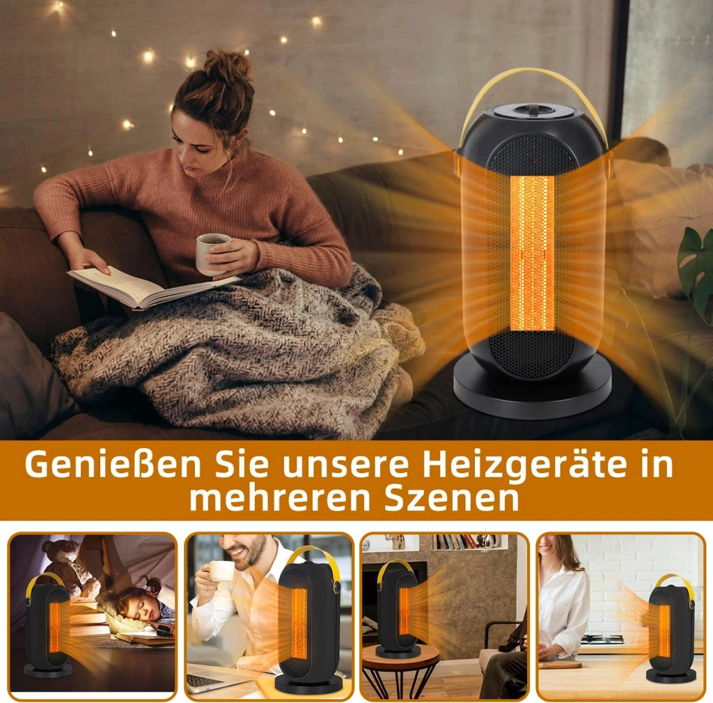 ZMH Termoventilatore Ceramico PTC 1200W Silenzioso Protezione Surriscaldamento Portatile per Interni