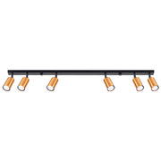 Lampada moderna in acciaio tubolare WINX Bittersweet Shimmer a 6 luci, colore nero rame