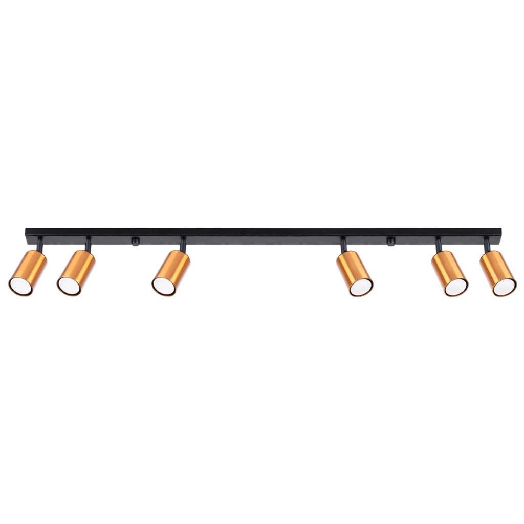 Lampada moderna in acciaio tubolare WINX Bittersweet Shimmer a 6 luci, colore nero rame