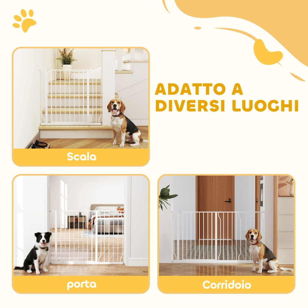 Cancelletto Sicurezza per Cani Estensibile ¨C Minimal ¨C Bianco 75-145 cm