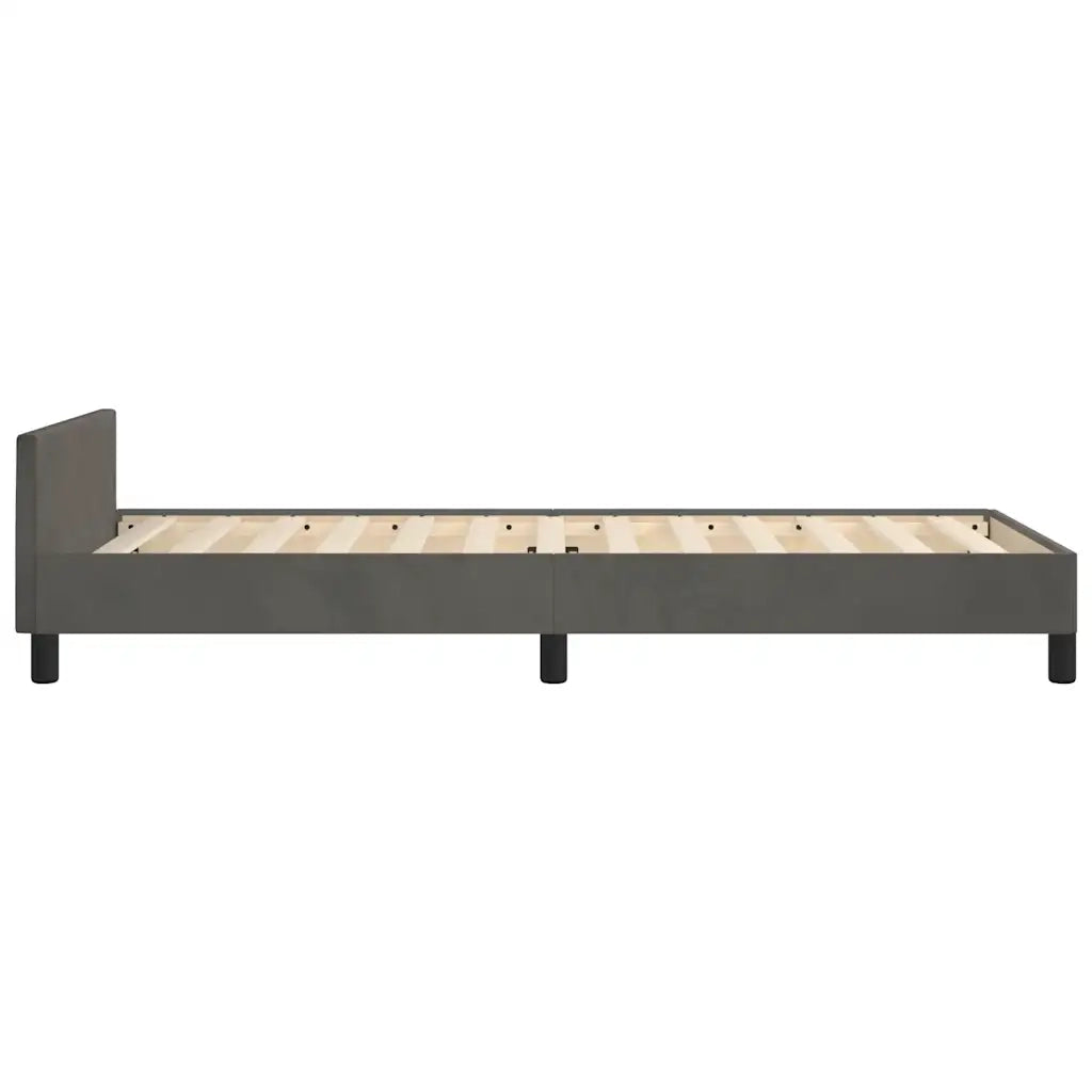 Letto singolo | Letto per adulti | Giroletto senza Materasso Grigio Scuro 90x200 cm Velluto