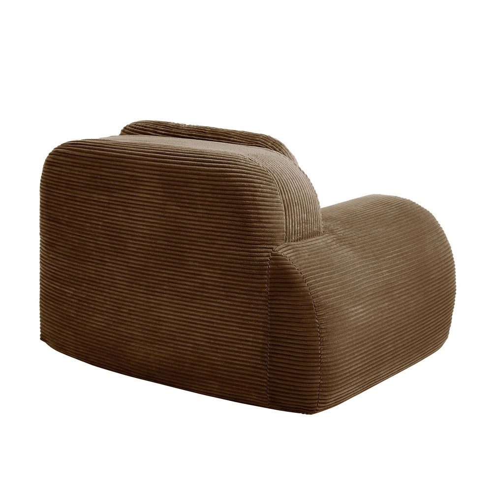 Divano angolare con cuscini ¨C Minimal ¨C marrone tessuto velluto