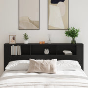 Testata letto Armadietto Nero Rovere 200x18,5x104,5 cm