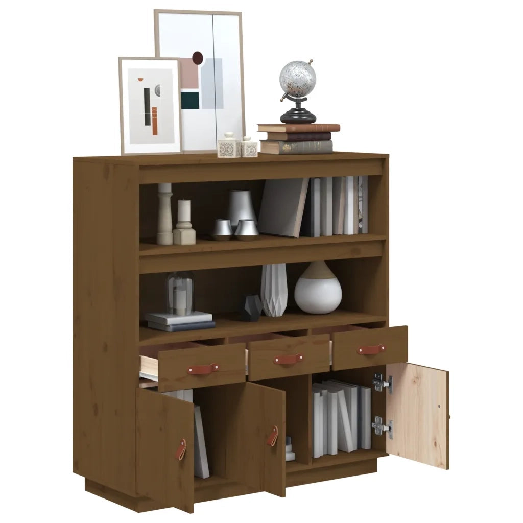 Credenza-Buffet-Armadio da cucina ambra 100x40x108,5 cm in Legno Massello di Pino