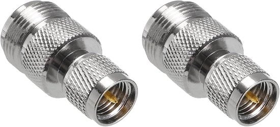 Adattatore Coassiale da Femmina a Mini UHF Maschio 50 Ohm Argento