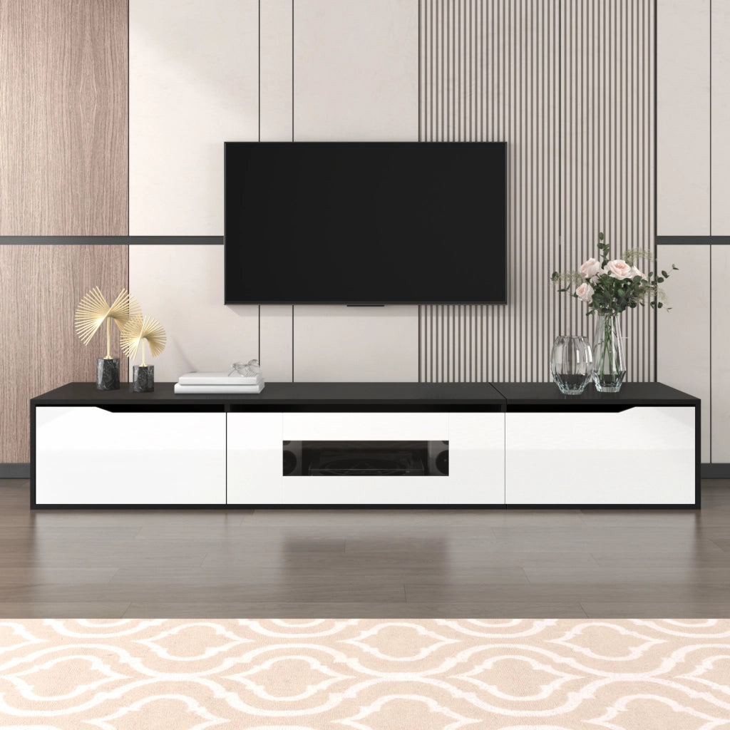 Mobile TV 180 cm nero e bianco con LED USB