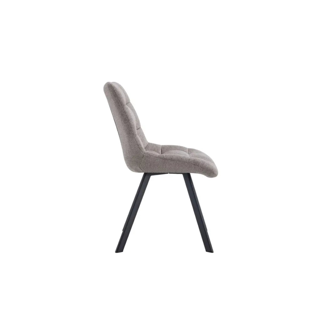 Set di 2 sedie VELMA – Tessuto grigio chiaro – Gambe in metallo – Design moderno – Eleganza morbida e luminosa