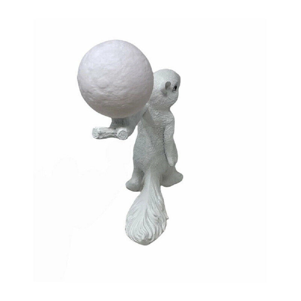 Trade Shop - Lampada Da Tavolo Decorativa A Forma Di Scoiattolo In Resina Lume Moderno G9 D06 -