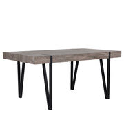 Tavolo da pranzo Piano in legno scuro Gambe a forcina in metallo Nero 180 x 90 cm Stile industriale rettangolare
