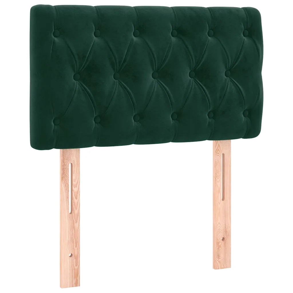 Testiera-Testata-Testiera Decorativa Verde scuro 80x7x78/88 cm in Velluto