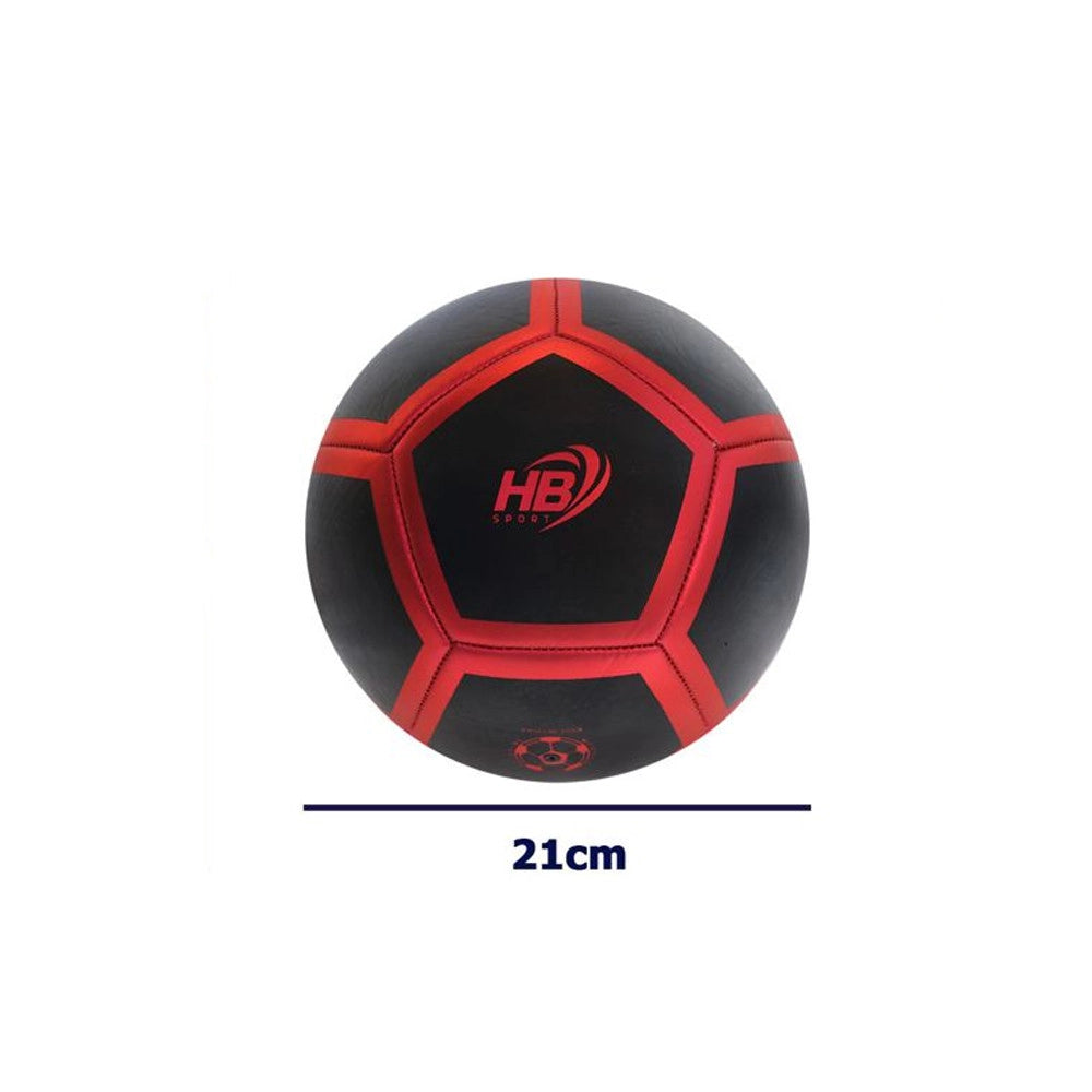 Trade Shop - Pallone Palla Da Calcio Calcetto Nero E Rosso 21 Cm Allenamento Gioco Gara 06563 -
