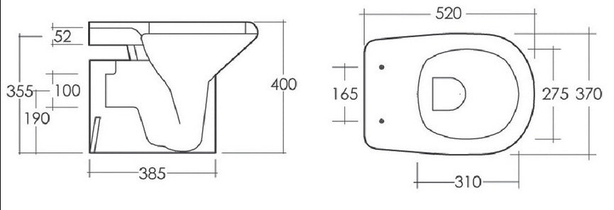 Sanitari scarico a muro Orient Rak Ceramics: WC, Bidet, Copriwater Bianco