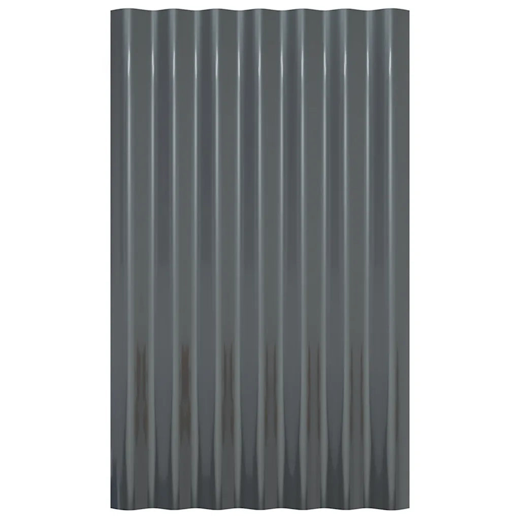 Pannelli Tetto 12 pz Acciaio Zincato Antracite 60x36 319126