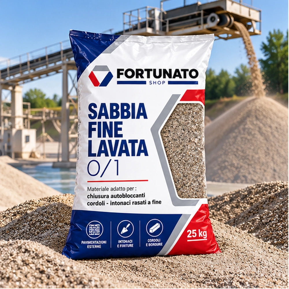 Fortunato sabbia fine lavata 0/1 del po 25 kg produzione intonaci malte rasanti
