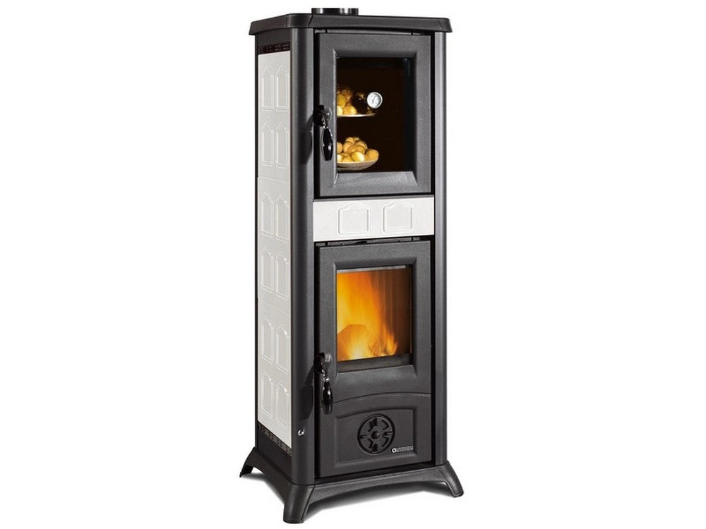 1pz la nordica stufa a legna gemma forno col. elegance bianco infinity cod:ferx.vit53883