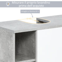 Mobile Sotto Lavabo Bagno 6 Ripiani 1 Anta 60x30x68 cm in Legno Grigio