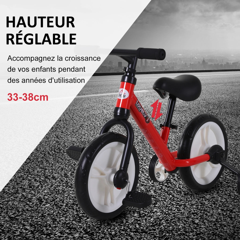 Bicicletta Bambini 2 in 1 ¨C zephmum ¨C Rosso, Acciaio, 12'