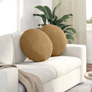 Cuscini per Seduta 2 pcs Marrone Ø50 x 19 cm Velluto