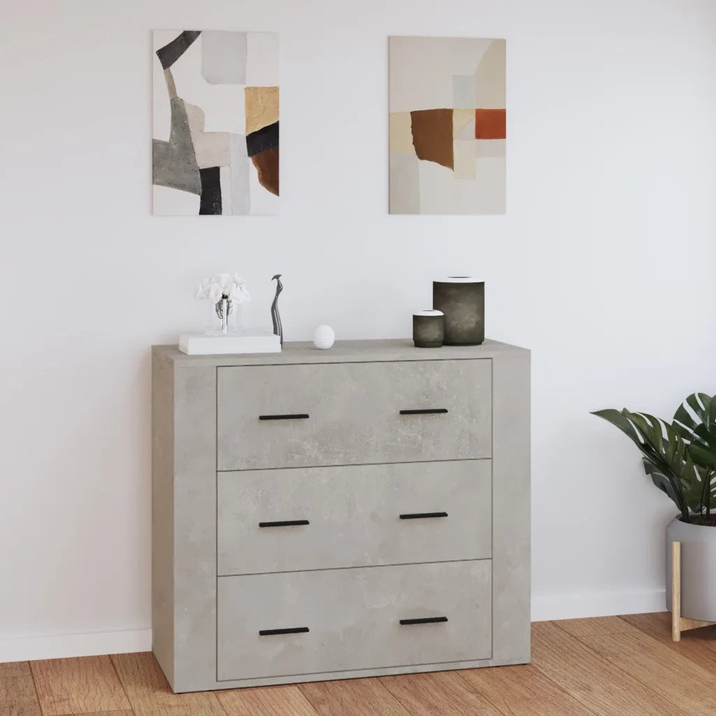 Credenza-Buffet-Armadio da cucina Grigio Cemento 80x33x70 cm in Legno Multistrato 106121