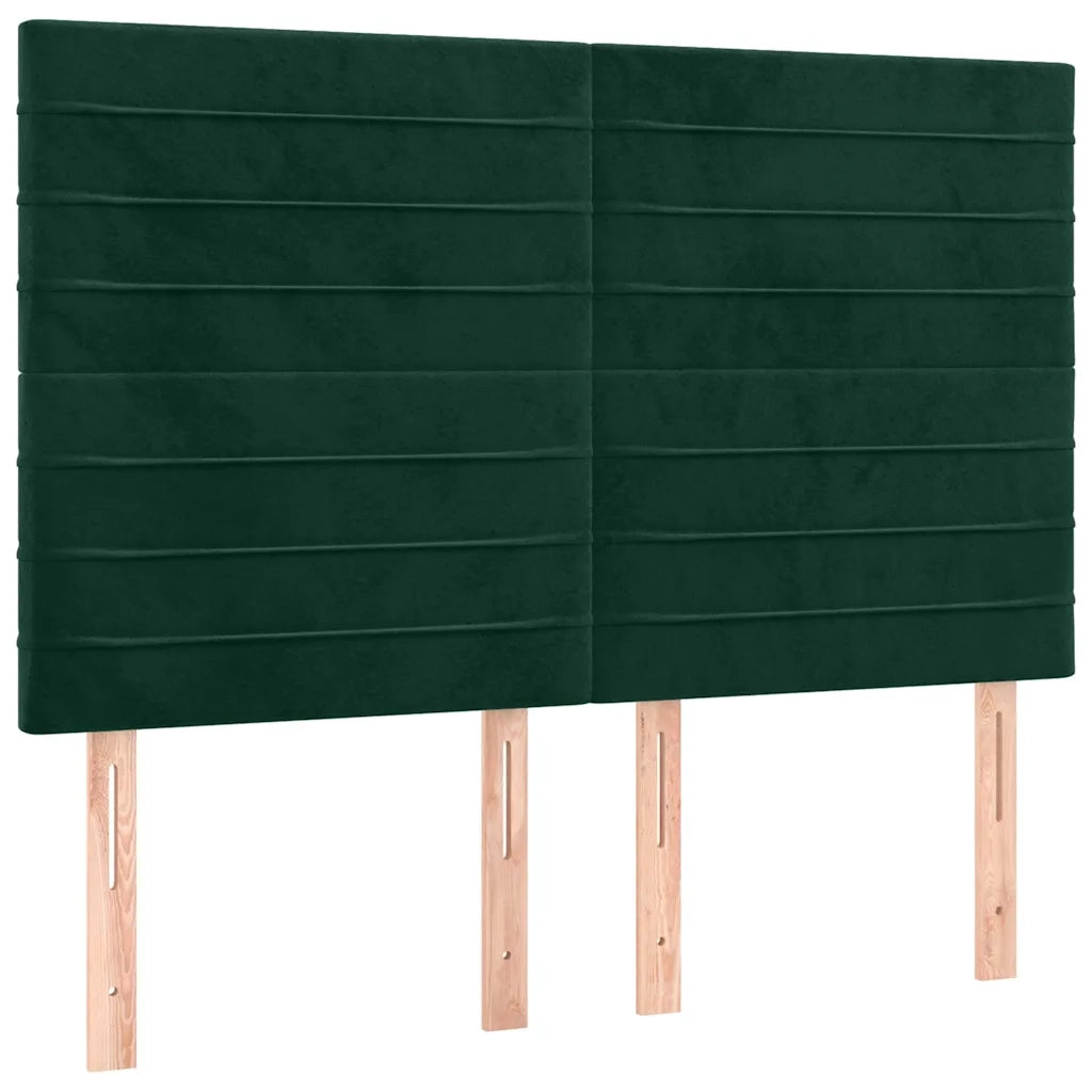 Testiera a LED Verde Scuro 144x5x118/128cm in Velluto 3122615